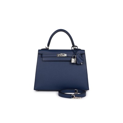 HERMES KELLY 25 EPSOM PALLADIUM HARDWARE (25*17*7cm)